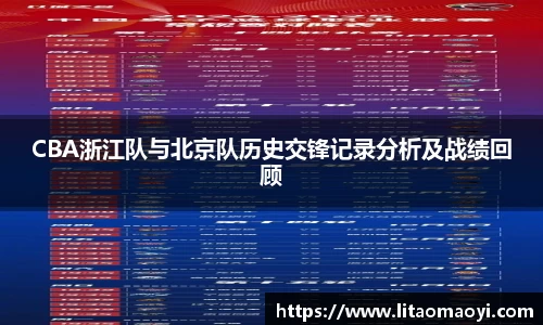 CBA浙江队与北京队历史交锋记录分析及战绩回顾